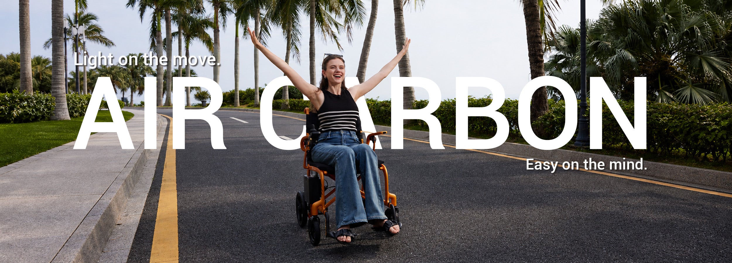 OAS Air Carbon lightweight folding electric wheelchair crafted from aerospace-grade carbon fiber