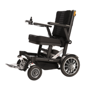 OAS Adventure Pro all-terrain power wheelchair with 480 lbs capacity, adjustable comfort, 20-mile range, and under-seat storage bag